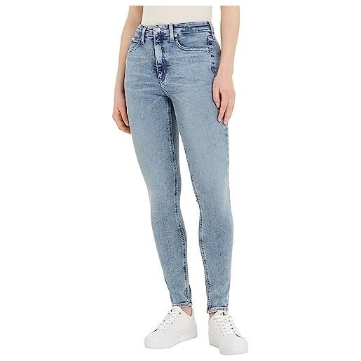 Calvin Klein Jeans jeans donna high rise skinny fit, blu (denim medium), 24w / 30l