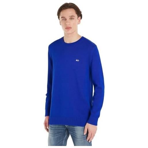 Tommy Jeans tjm essential crew neck sweater, maglione uomo, blu (ultra blue), l