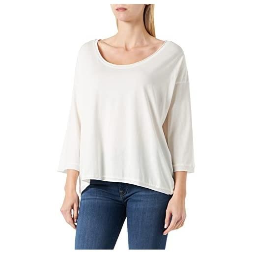 REPLAY maglietta donna manica 3/4 con scollo a u, bianco (natural white 011), m