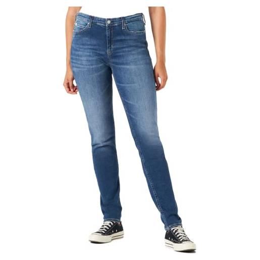 Calvin Klein jeans mid rise skinny j20j219529 pantaloni, denim (denim dark), 33w / 34l donna