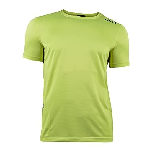UYN man freemove technical roundneck t-shirt short sleeves, verde/antracite (green lime/antracite), m uomo