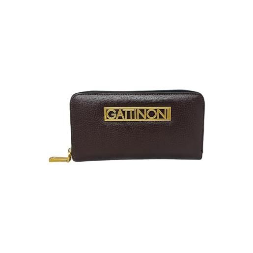 Gattinoni portafoglio con zip buckle begb98111wvw marrone