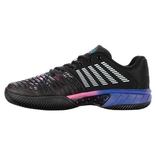 K-Swiss performance express light 3 padel, scarpe da tennis uomo, black/true blue/neon pink, 41.5 eu