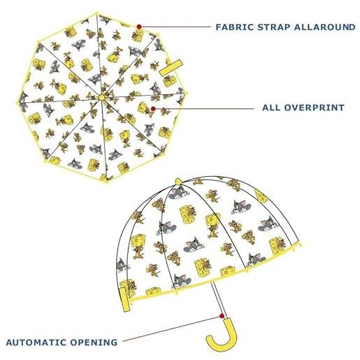 Suncity ombrello automatico trasparente di tom & jerry, colorato, único, casual