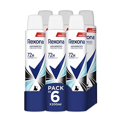 Rexona deodorante da donna spray antitraspirante 72h invisibile aqua 200ml set di 6