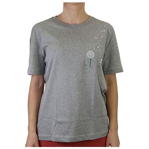 Nike nsw 2 pkt novel, t-shirt donna, grigio/bianco, xs