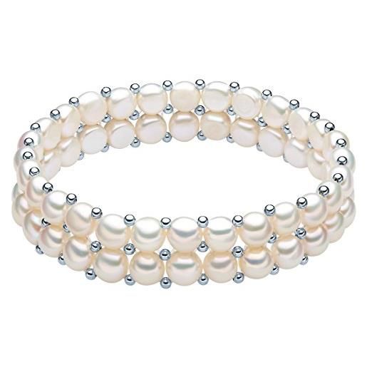 Valero Pearls bracciale da donna in argento sterling 925 con rodio con perle coltivate d'acqua dolce bianco 60201666