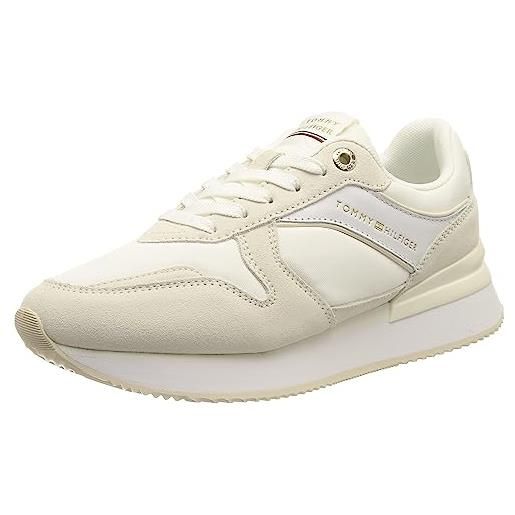 Tommy Hilfiger sneakers da runner donna elevated feminine runner scarpe sportive, bianco (white), 36 eu