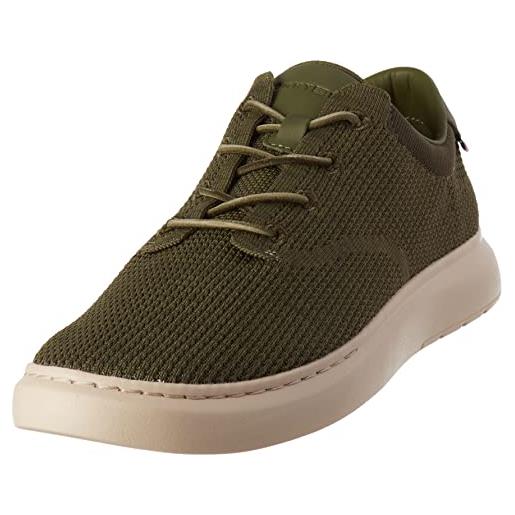 Tommy Hilfiger sneakers hybrid uomo knit hybrid shoe scarpe, verde (mentor green), 43 eu