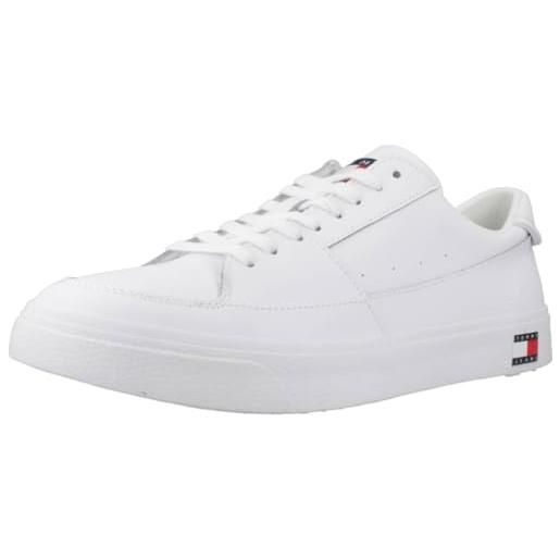 Tommy Jeans uomo sneakers vulcanizzate scarpe, bianco (white), 43