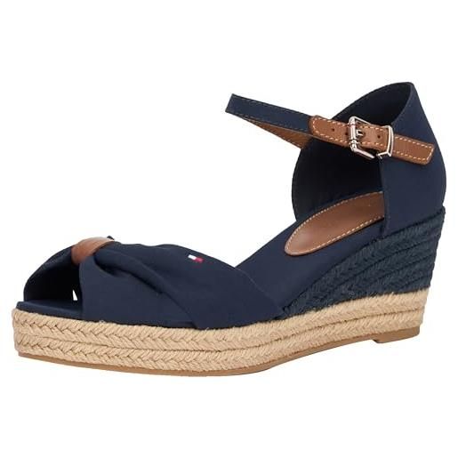 Tommy Hilfiger donna espadrillas wedge tacco a zeppa, blu (space blue), 37