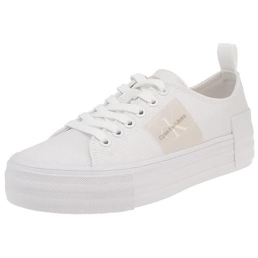 Calvin Klein Jeans sneakers vulcanizzate donna scarpe, bianco (bright white), 40 eu