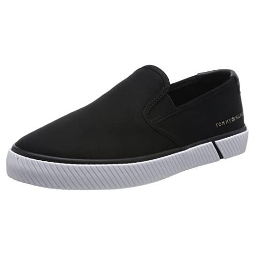 Tommy Hilfiger sneakers vulcanizzate donna essential slip-on scarpe, nero (black), 40 eu