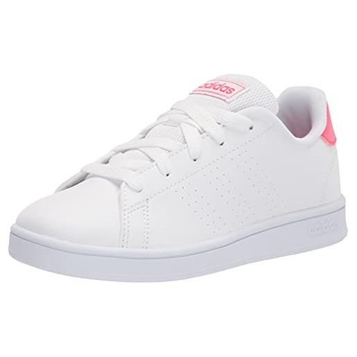 adidas scarpe alla moda per bambini casual comfort advantage tennis ispirato ragazze (36 eu - uk 3.5 - us 4), nuvola bianca vero rosa, 36 eu