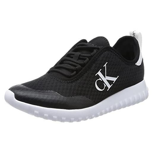 Calvin Klein Jeans sneakers da runner donna sport run eva slipon over mesh scarpe sportive, nero (black), 37 eu