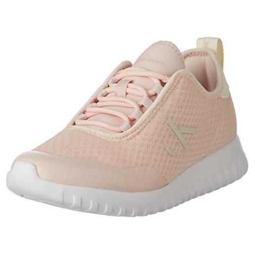 Calvin Klein Jeans sneakers da runner donna sport run eva slipon over mesh scarpe sportive, rosa (peach blush/creamy white), 39 eu
