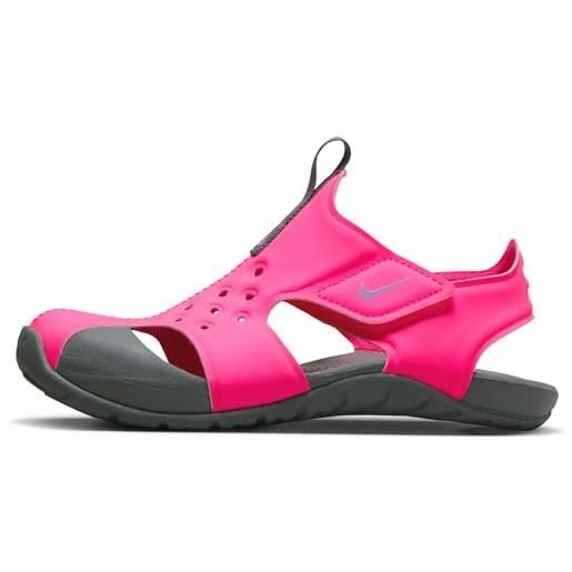 Nike sunray protect 2, infradito, hyper pink/fuchsia glow-smoke grey, 28 eu