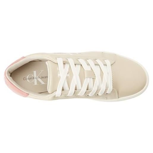 Calvin Klein Jeans donna sneakers con suola preformata classic laceup scarpe, bianco (bright white/creamy white), 36