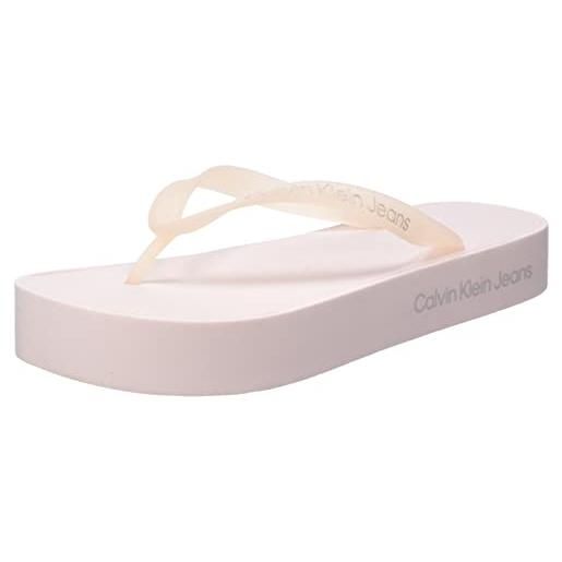 Calvin Klein Jeans infradito donna scarpe da mare, bianco (creamy white/bright white), 41 eu