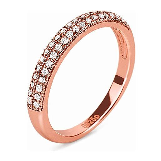 WSCOLL folli follie, anello da donna in acciaio inox, colore rosa, misura 12 (rif. 3r16s040rc)
