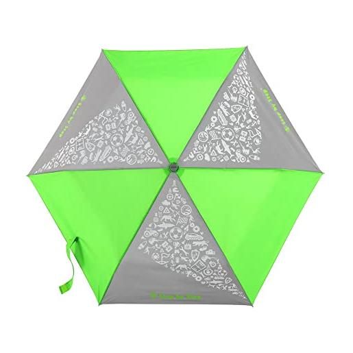 Step by Step ombrello, magic rain effect, doppler per bambini, con cambio colore, borsa e cinturino da polso, per la 1° a 4° grado, verde neon, verde, taglia unica