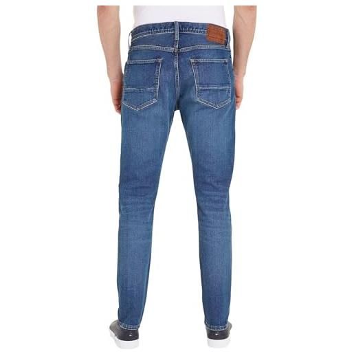 Tommy Hilfiger jeans uomo tapered elasticizzati, blu (siegel blue), 35w / 32l