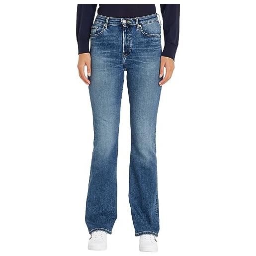Tommy Hilfiger jeans donna bootcut leo elasticizzati, blu (leo), 28w / 32l