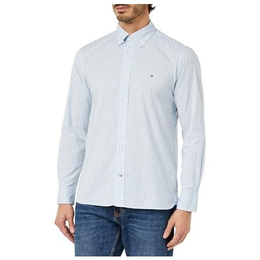 Tommy Hilfiger natural soft gingham rf shirt mw0mw35155 camicie casual, blu (calm blue/optic white), xl uomo