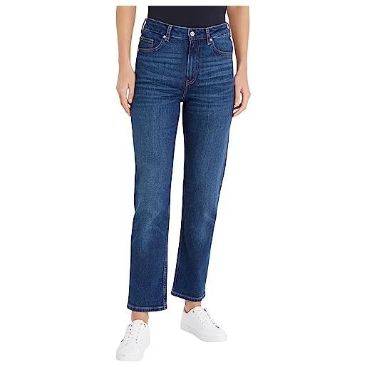 Tommy Hilfiger jeans donna classic straight elasticizzati, blu (ada), 28w / 30l