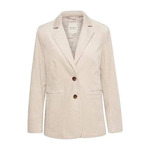 Part Two blazer da donna monopetto con risvolto tacca tasche in tessuto di velluto a coste, perfettamente pallido, 76
