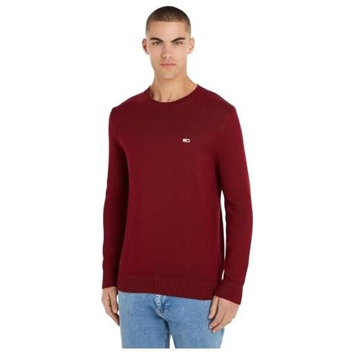 Tommy Hilfiger tommy jeans tjm essential crew neck sweater, maglione uomo, rosso (rouge), xl
