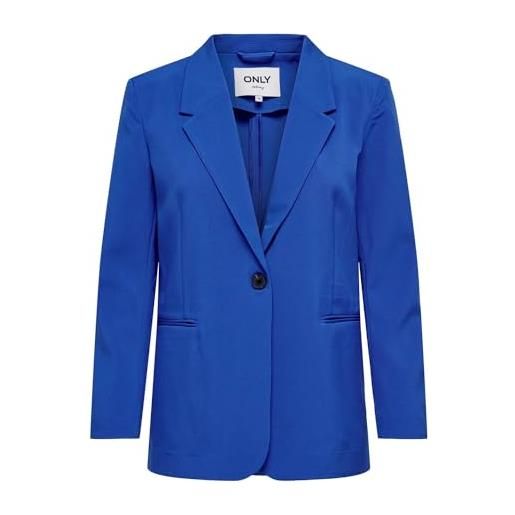 Only blazer female taglio normale collo a risvolto blazer, blu scintillante, 40
