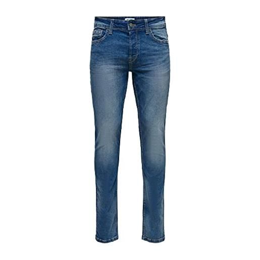 Only & sons onsloom life slim l bluedamage pk 2372 jeans, blu denim, 30w x 32l uomo