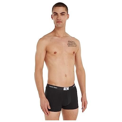 Calvin Klein pantaloncino boxer uomo cotone elasticizzato, nero (black), xl