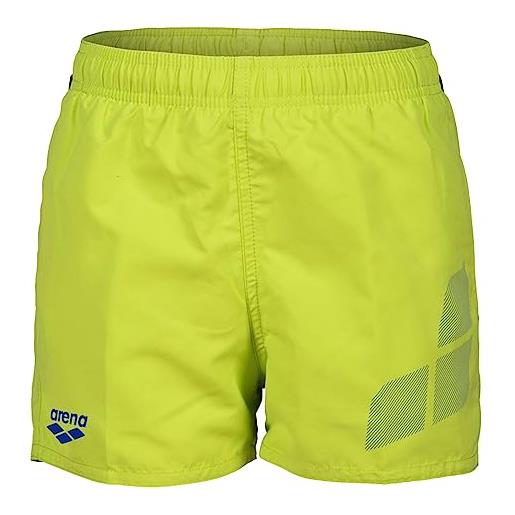 Arena boys' beach short logo r swim trunks, soft green-neon blue, 6-7 anni unisex-bambini e ragazzi