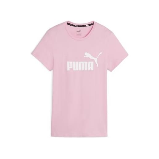 PUMA ess logo tee t-shirt, peach smoothie pink, m donna