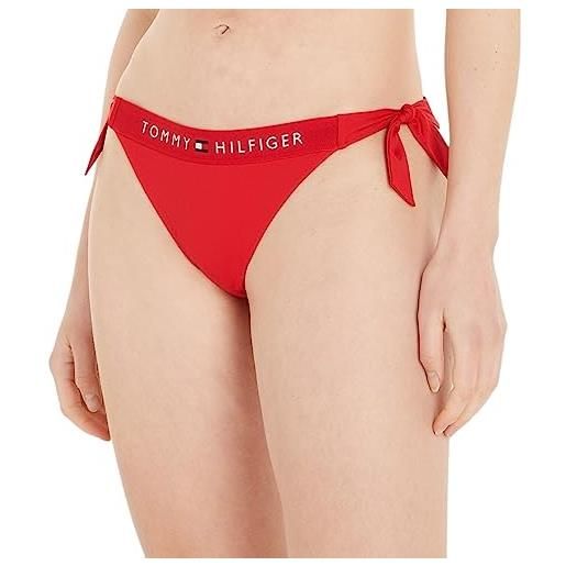 Tommy Hilfiger slip bikini con allacciatura laterale donna side cheeky bikini sportivo, rosso (primary red), s
