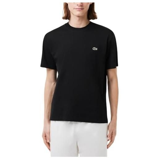 Lacoste t-shirt da uomo con logo classico, colore nero, nero, m