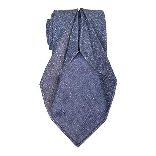 Remo Sartori - cravatta sartoriale sfoderata cinque pieghe in seta shantung, fatta a mano in italia, uomo (azzurro polvere, standard: lunghezza 148 cm)