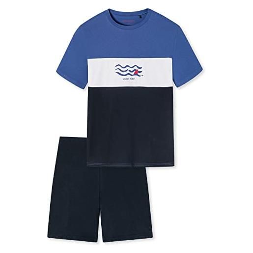 Schiesser corto set di pigiama, blu colorblocking_178984, 140 cm bambini e ragazzi