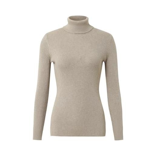 Alessia Cara donna maglione collo alto invernali caldo elegante maniche casual a maglia maglione(medium, grigio)