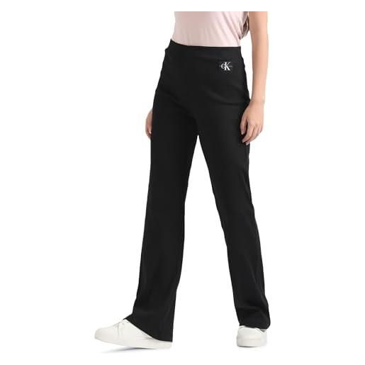 Calvin Klein Jeans woven label straight pants j20j222598 pantaloni in maglia, nero (ck black), s donna