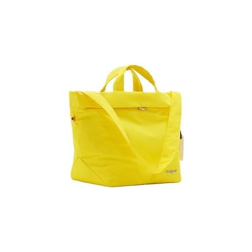 Desigual priori lituania, accessories nylon shopping bag donna, giallo