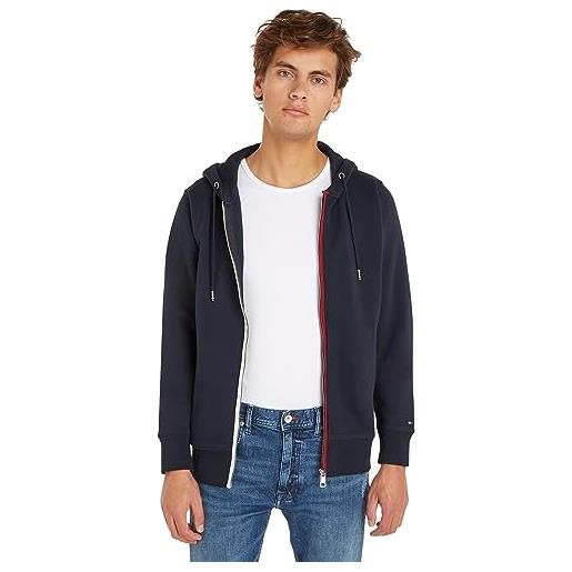 Tommy Hilfiger felpa con cappuccio e zip uomo cerniera, blu (desert sky), s