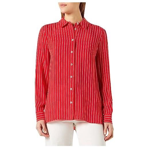 Tommy Hilfiger blusa donna cupro rope camicetta, rosso (rope stripes fireworks), 40