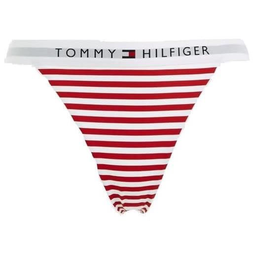 Tommy Hilfiger slip bikini donna cheeky bikini sportivo, rosso (th original stripe/primary red), m