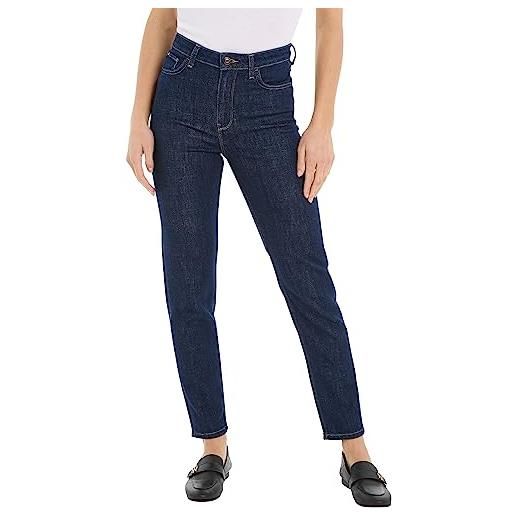 Tommy Hilfiger jeans donna tapered vita alta, blu (rue), 28w / 28l
