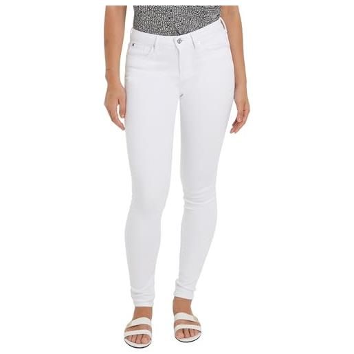 Tommy Hilfiger jeans donna flex skinny fit, bianco (th optic white), 26w/30l