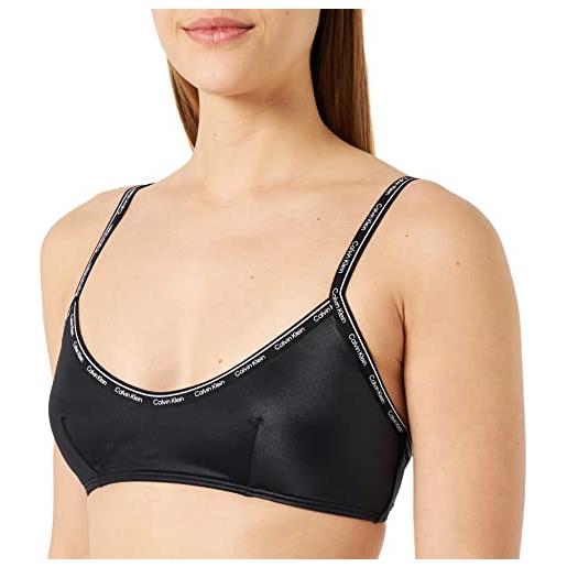 Calvin Klein top bikini a bralette donna imbottito, nero (pvh black), l