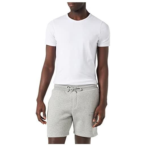 Tommy Hilfiger pantaloncini in felpa uomo curve logo corti, grigio (light grey heather), l